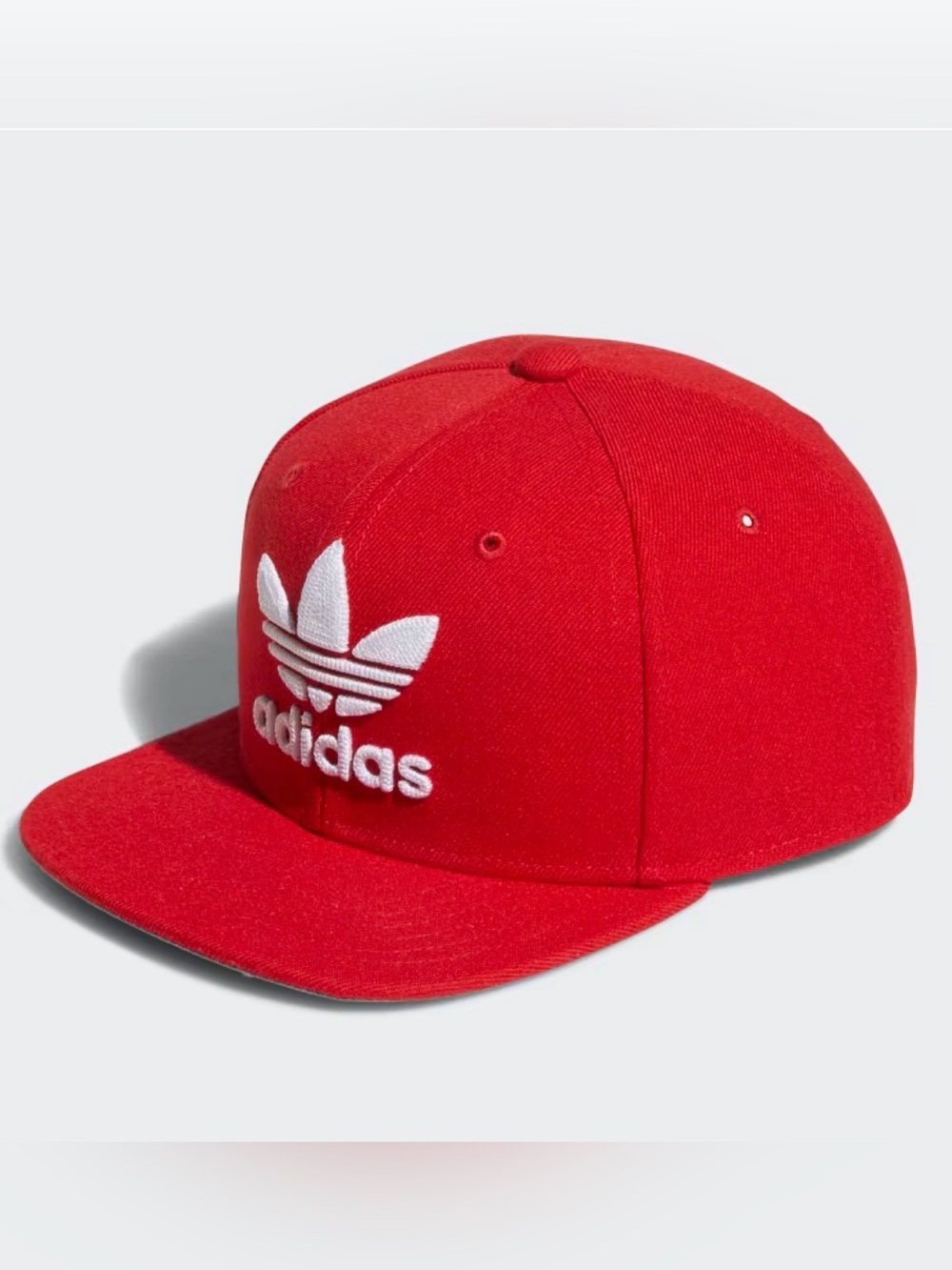 Adidas Originals Red Trefoil Snapback Hat White Logo Retro Streetwear